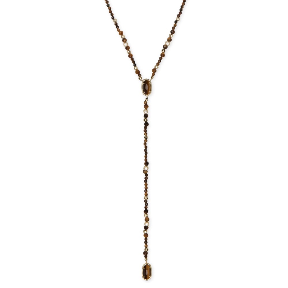 Kendra Scott Bethany Gold Y Necklace in Brown